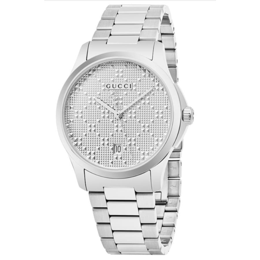 最大80%オフ Silver G-Timeless Gucci Diamante Watch Unisex Steel Dial 男性用