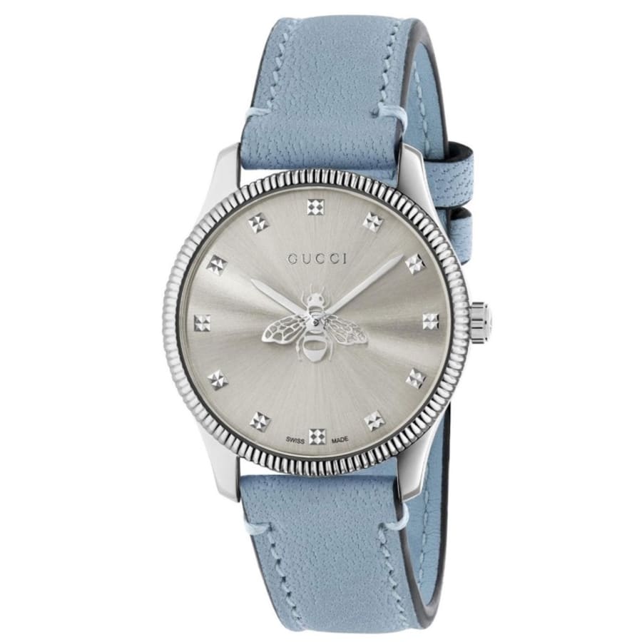 Gucci GTimeless Silver Dial Leather Women's Watch YA1265039