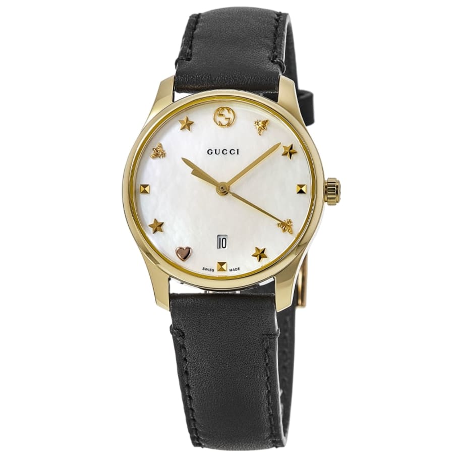 GUCCI G-Timeless Black Mother of Pearl Dial Women's Watch