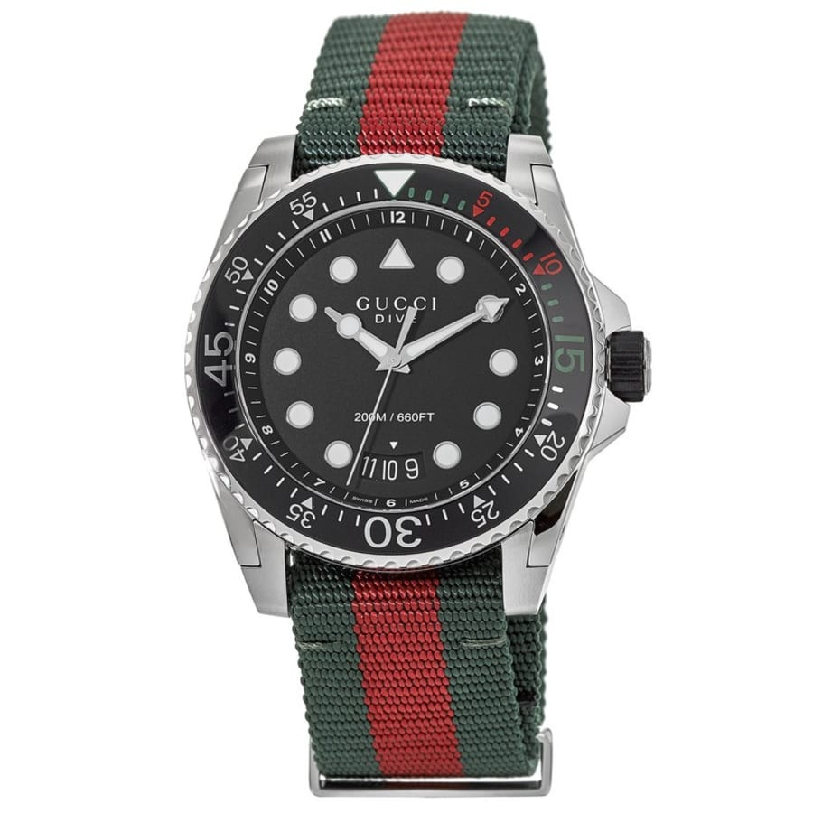 gucci dive black dial men's watch