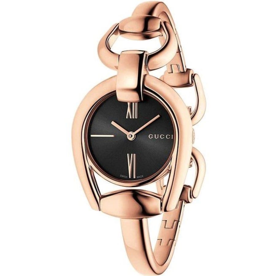 Leather Gucci Women's Horsebit Watch Gucci Horsebit Black
