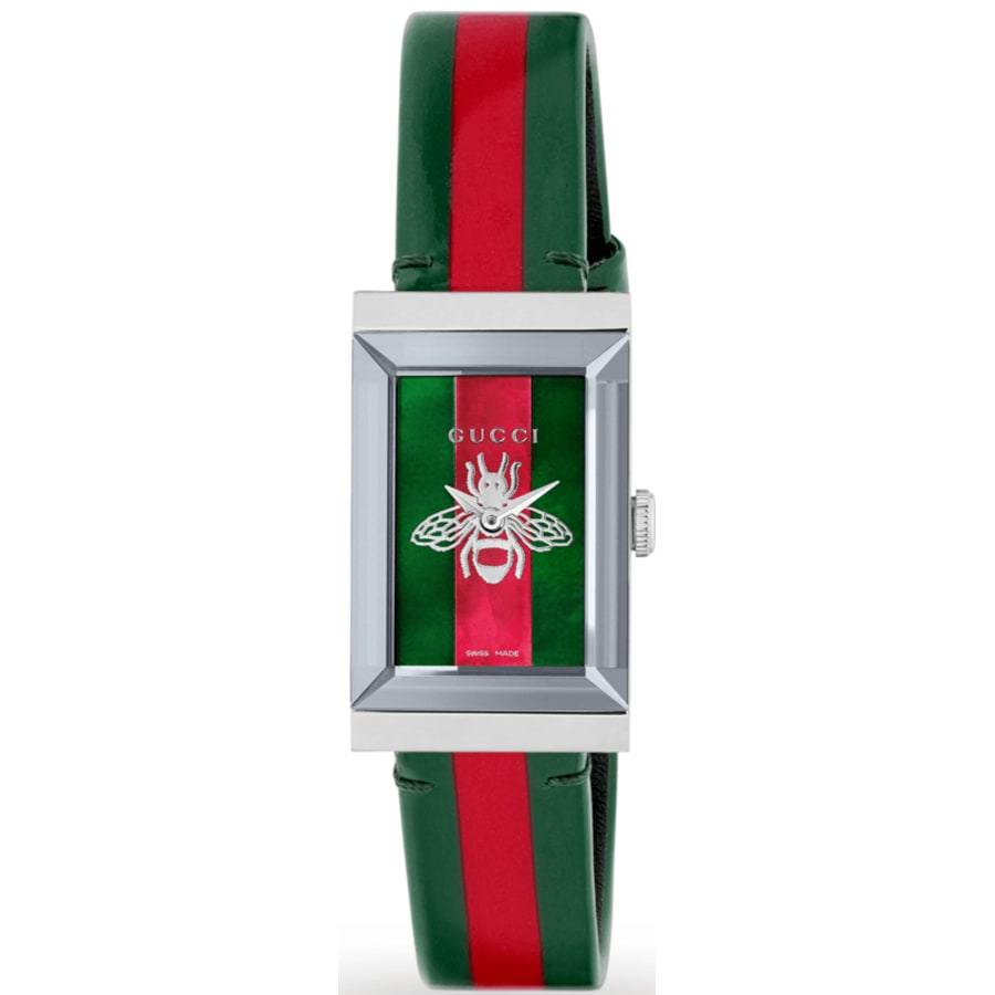 Gucci G-Frame Green and Red Women's Watch YA147408 Gucci G-Frame Green and Red Women's Watch YA147408