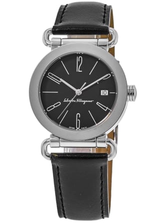 Salvatore Ferragamo   35mm Black Dial Leather Strap Women's Watch 0135-SD