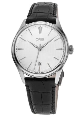 Oris Artelier Date Automatic Silver Dial Leather Strap Men's Watch 01 733 7721 4051-07 5 21 64FC