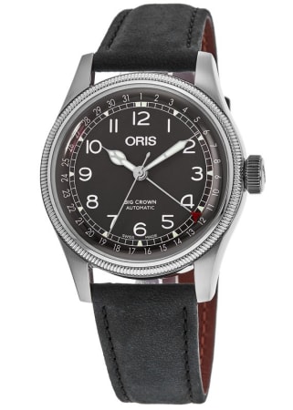 Oris Big Crown Pointer Date Black Dial Black Leather Strap Men's Watch 01 754 7741 4064-07 5 20 65