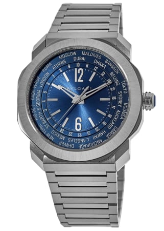 Bulgari Octo Roma  Blue Sunburst Dial Steel Men's Watch 103481