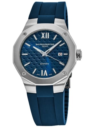 Baume & Mercier Riviera  Automatic Blue Dial Rubber Strap Men's Watch 10619