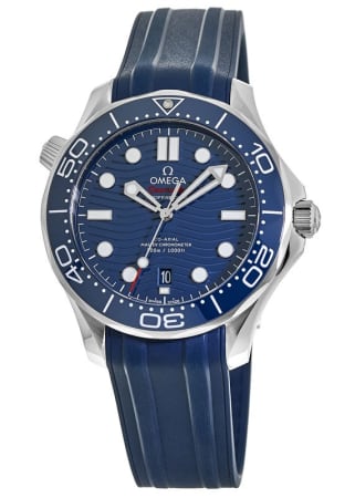 Omega Seamaster Diver 300M Blue Dial Rubber Strap Men's Watch 210.32.42.20.03.001