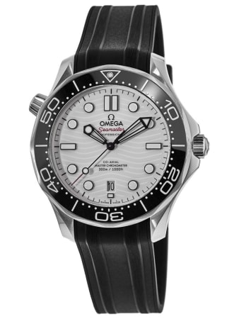 Omega Seamaster Diver 300M White Dial Rubber Strap Men's Watch 210.32.42.20.04.001