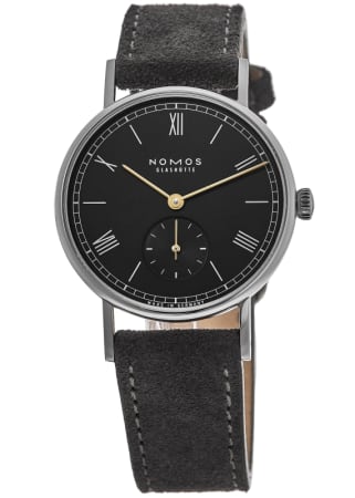 Nomos Glashutte Ludwig 33 Noir Black Dial Leather Strap Unisex Watch 227