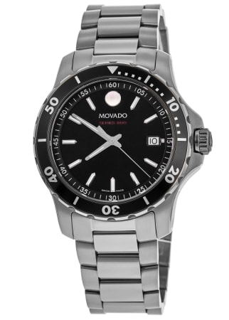 Movado Series 800  Black Dial Steel Men's Watch 2600135