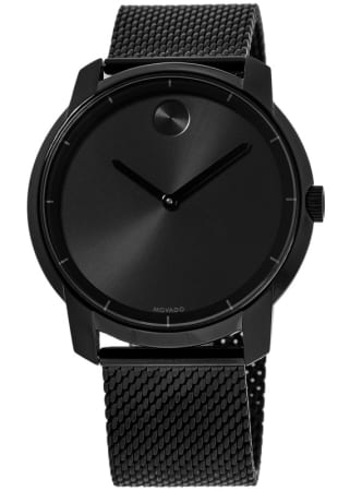 Movado Bold  Black Ion-Plated Steel Mesh Bracelet Men's Watch 3600261