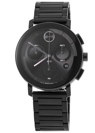 Movado Bold Evolution Quartz Chronograph Black Dial Steel Men's Watch 3601099