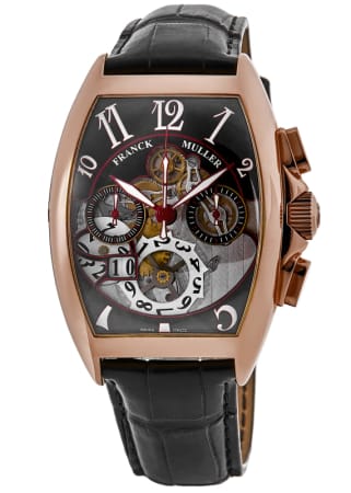 Franck Muller Cintree Curvex Grande Date 18kt Rose Gold Skeleton Dial Men's Watch 8083 CC GD FO 5N NR