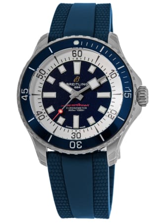Breitling Superocean Automatic 42 Blue Dial Rubber Strap Men's Watch A17375E71C1S1