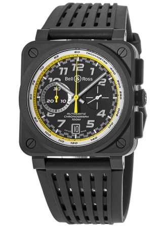 Bell & Ross BR 03-94  Limited Edition Black Ceramic Rubber Strap Men's Watch BR0394-RS20/SRB