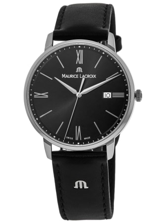 Maurice Lacroix Eliros  Black Dial Leather Strap Men's Watch EL1118-SS001-310-1