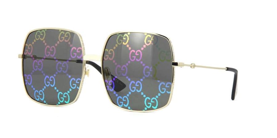 Gucci   Gold Multicolor Square Women's Sunglasses GG0414S-003