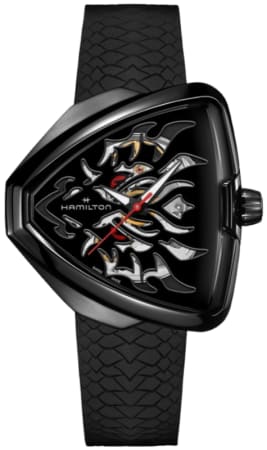 Hamilton Ventura Elvis80 Auto Black Dragon Dial Rubber Strap Men's Watch H24535332