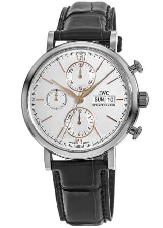 IWC Portofino Chronograph Silver Dial Leather Strap Men's Watch IW391031