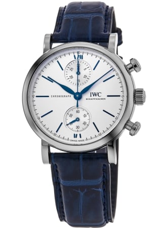 IWC Portofino Chronograph Silver Dial Leather Strap Men's Watch IW391407