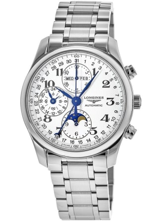 Longines Master Collection Moonphase 42mm Silver Chronograph Dial Steel Band Men's Watch L2.773.4.78.6