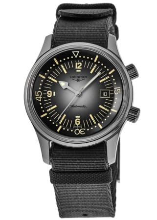 Longines Legend Diver Automatic  Grey Dial Fabric Strap Men's Watch L3.774.4.70.2