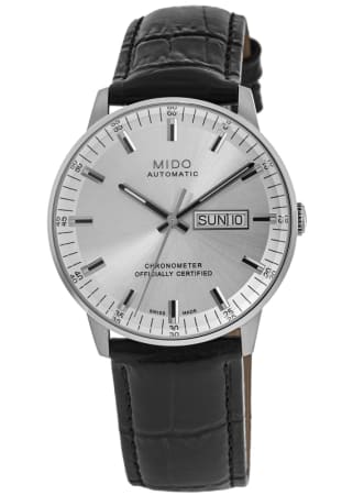 Mido Commander Chronometer Silver Dial Leather Strap Men's Watch M021.431.16.031.00