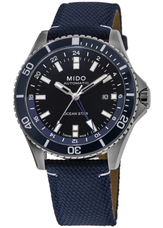 Mido Ocean Star GMT Black Dial Fabric Strap Men's Watch M026.629.17.051.00