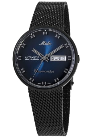 Mido Commander Shade Blue Dial Black Steel Men's Watch M8429.3.25.11