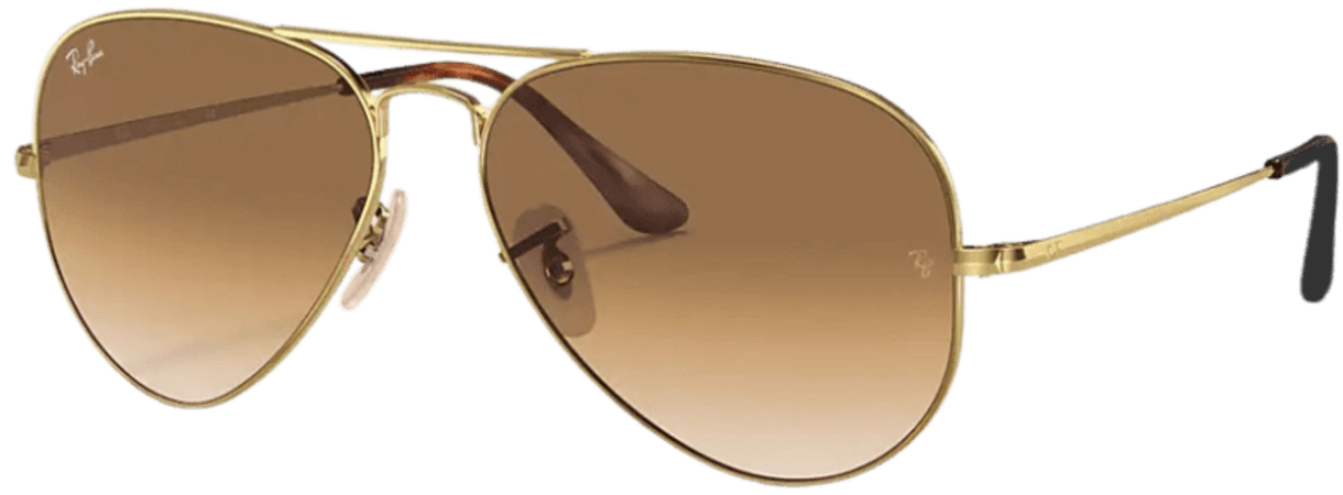 Ray-Ban   Gold Metal Pilot Light Brown Unisex Sunglasses RB3689 914751 58