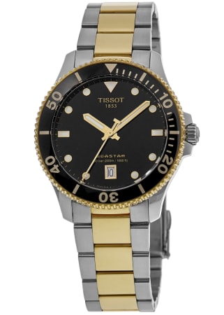 Tissot Seastar 1000 Quartz Black Dial Two-Tone Steel Men's Watch T120.410.22.051.00