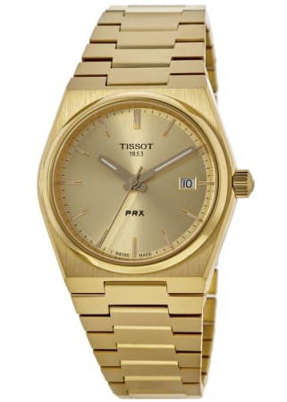 Tissot PRX Quartz 35mm Champagne Dial Gold-tone Steel Unisex Watch T137.210.33.021.00