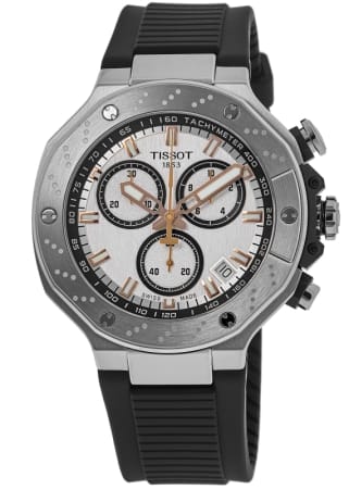 Tissot T-Race Chronograph White Dial Silicone Strap Men's Watch T141.417.17.011.00