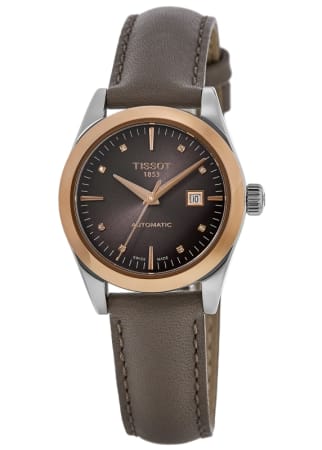 Tissot T-My Lady  Brown Diamond Dial Leather Strap Women's Watch T930.007.46.296.00