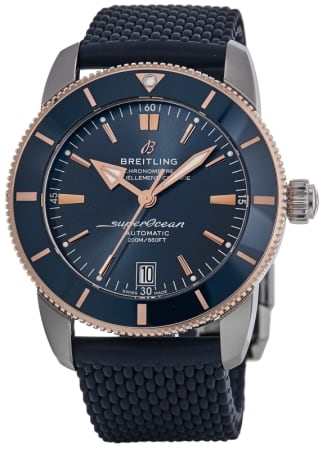 Breitling Superocean Heritage 42 Blue Dial Rose Gold & Steel Rubber Strap Men's Watch UB2010161C1S1-PO