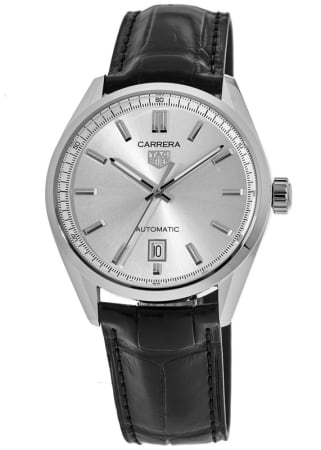 Tag Heuer Carrera Automatic Silver Dial Leather Strap Men's Watch WBN2111.FC6505