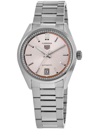 Tag Heuer Carrera Date Pink Diamond Dial Steel Women's Watch WBN231A.BA0001