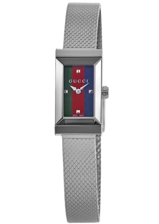 Gucci G-Frame  Green, Red and Blue Dial Stainless Steel Women's Watch YA147510