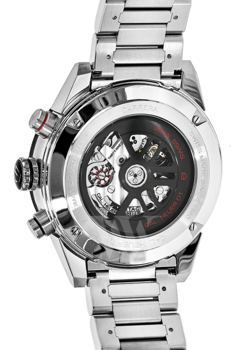Tag Heuer Carrera Calibre Heuer 01 Automatic Chronograph Black Dial Stainless Steel Men s Watch CAR201V.BA0714