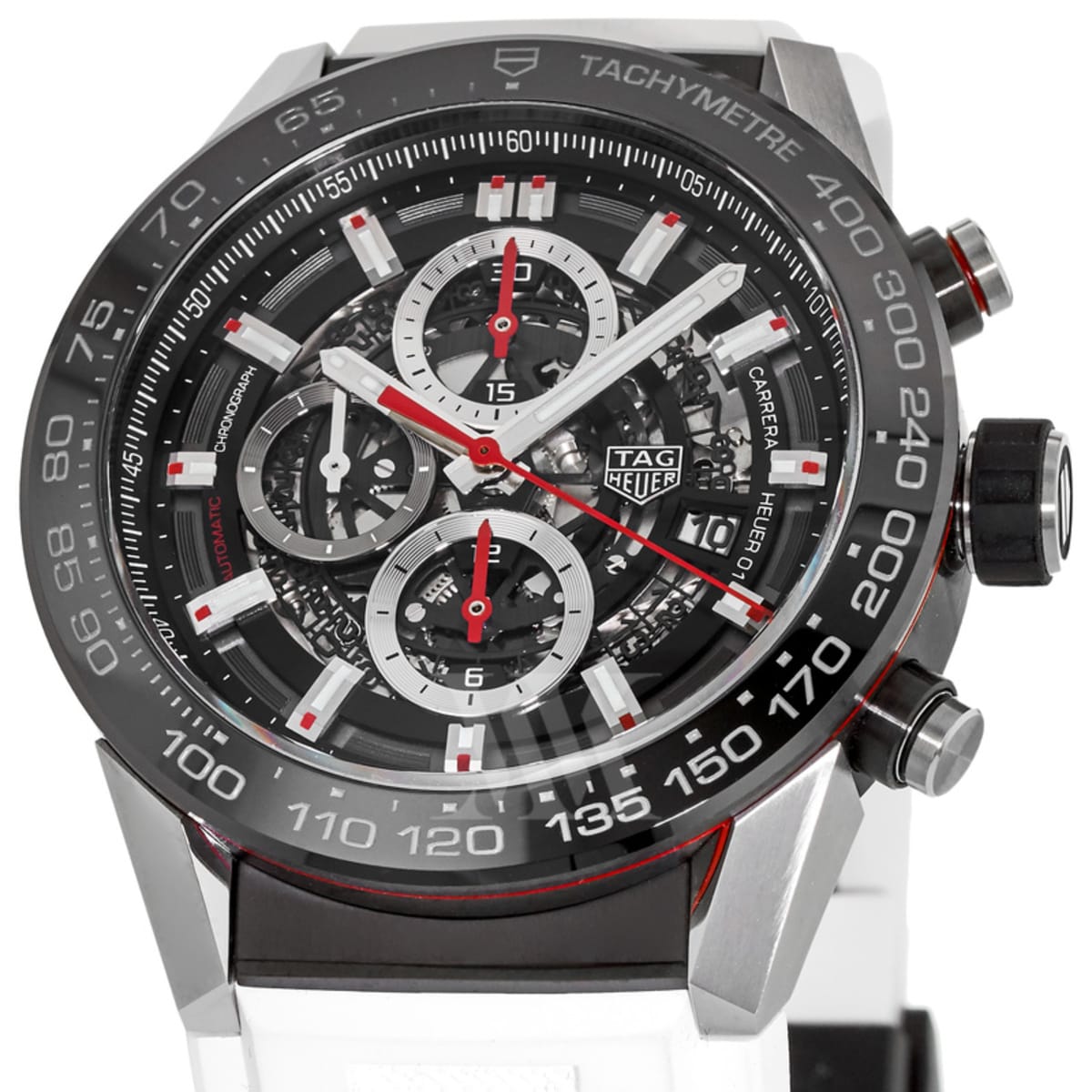 Tag Heuer Carrera Calibre Heuer 01 Skeleton Dial White Strap
