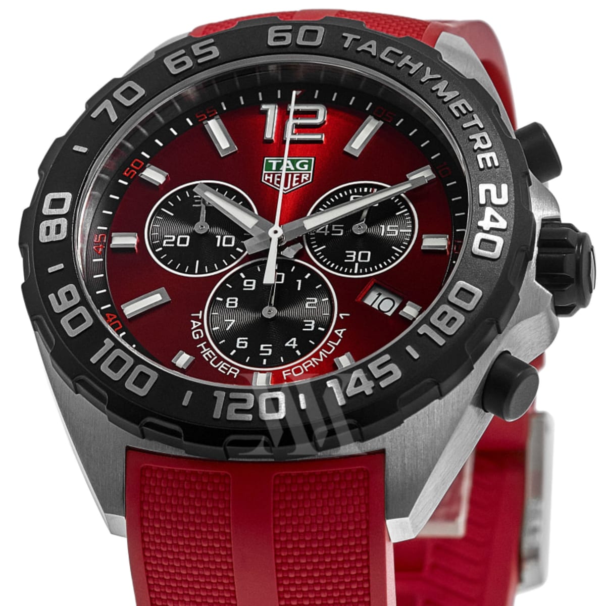 Tag Heuer Formula 1 Quartz Chronograph Red Dial Rubber Strap Men's Watch  CAZ101AN.FT8055