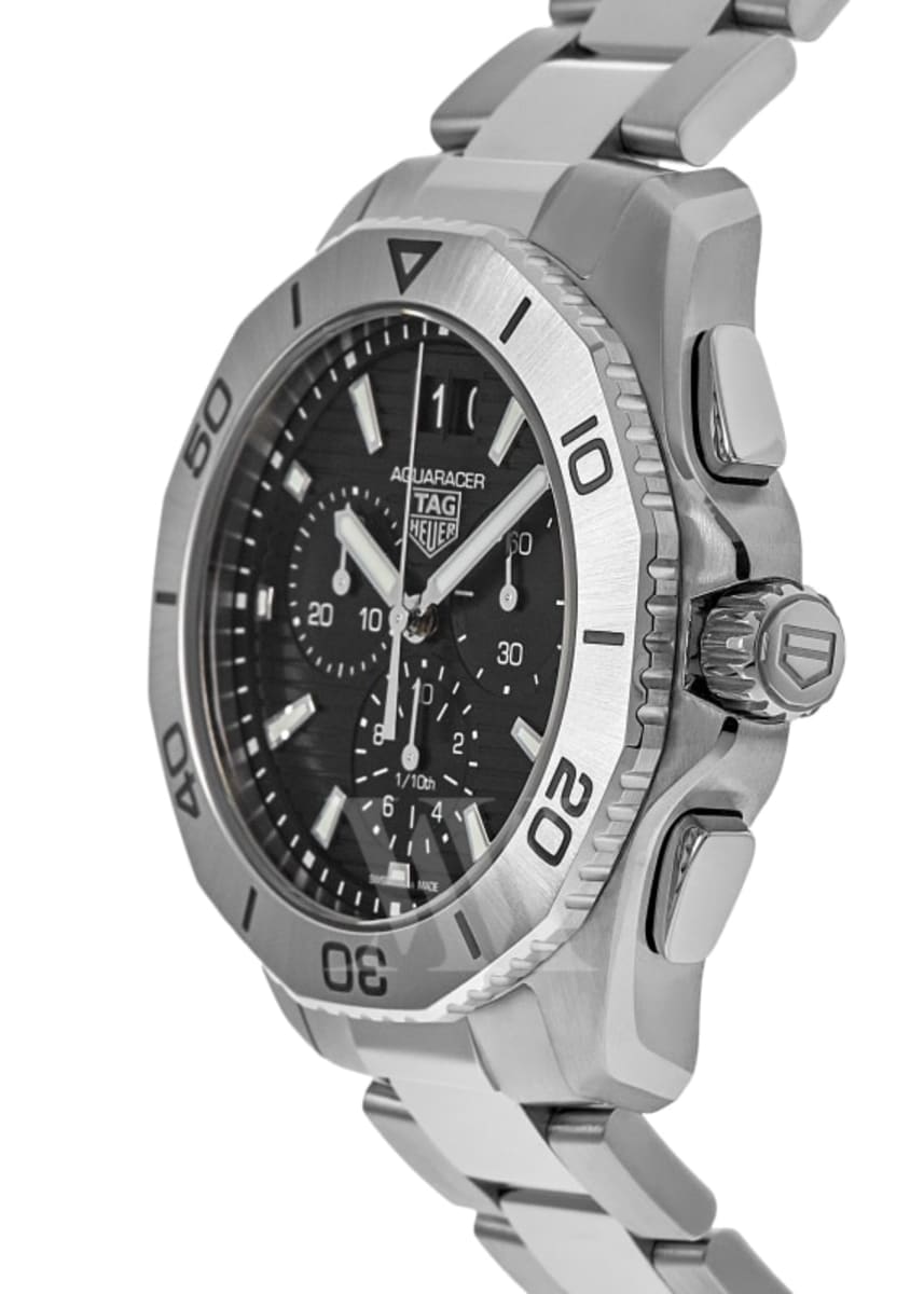 Aquaracer chronograph black dial men's watch on sale