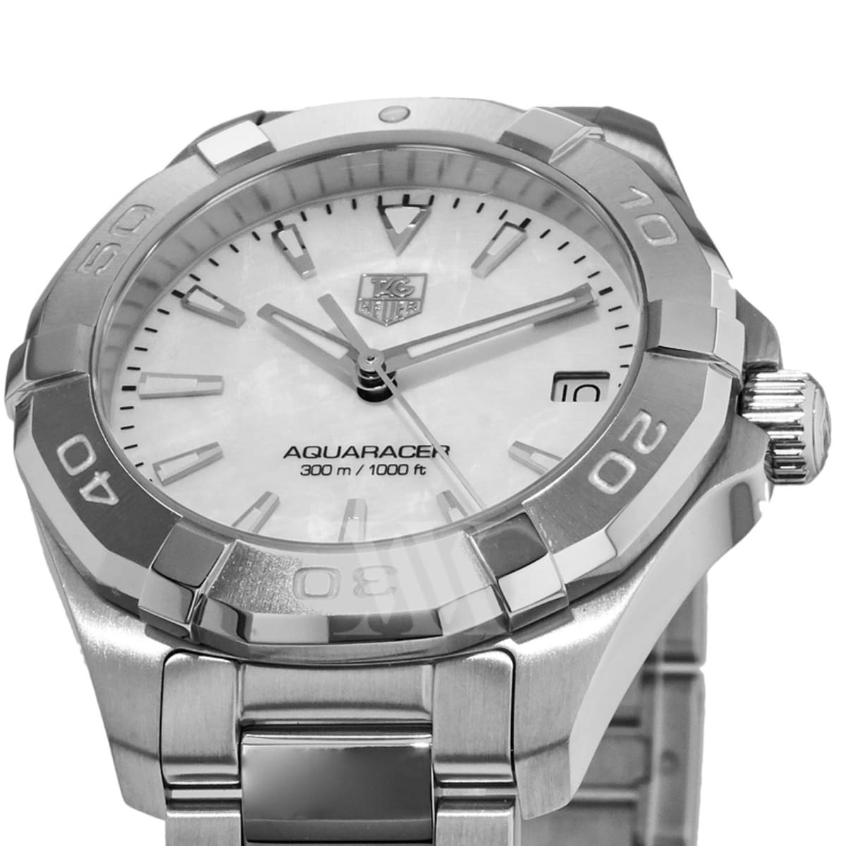 Tag Heuer Aquaracer Lady 300m 32mm Mother Of Pearl Steel Band Womens Watch Way1312ba0915