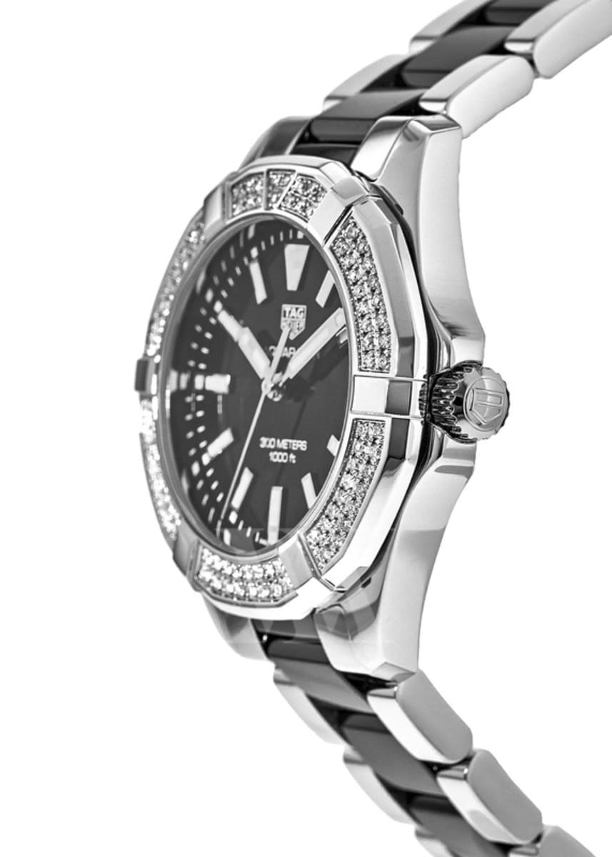 Tag Heuer Aquaracer Lady 300M 35MM Black Ceramic Diamond Women s