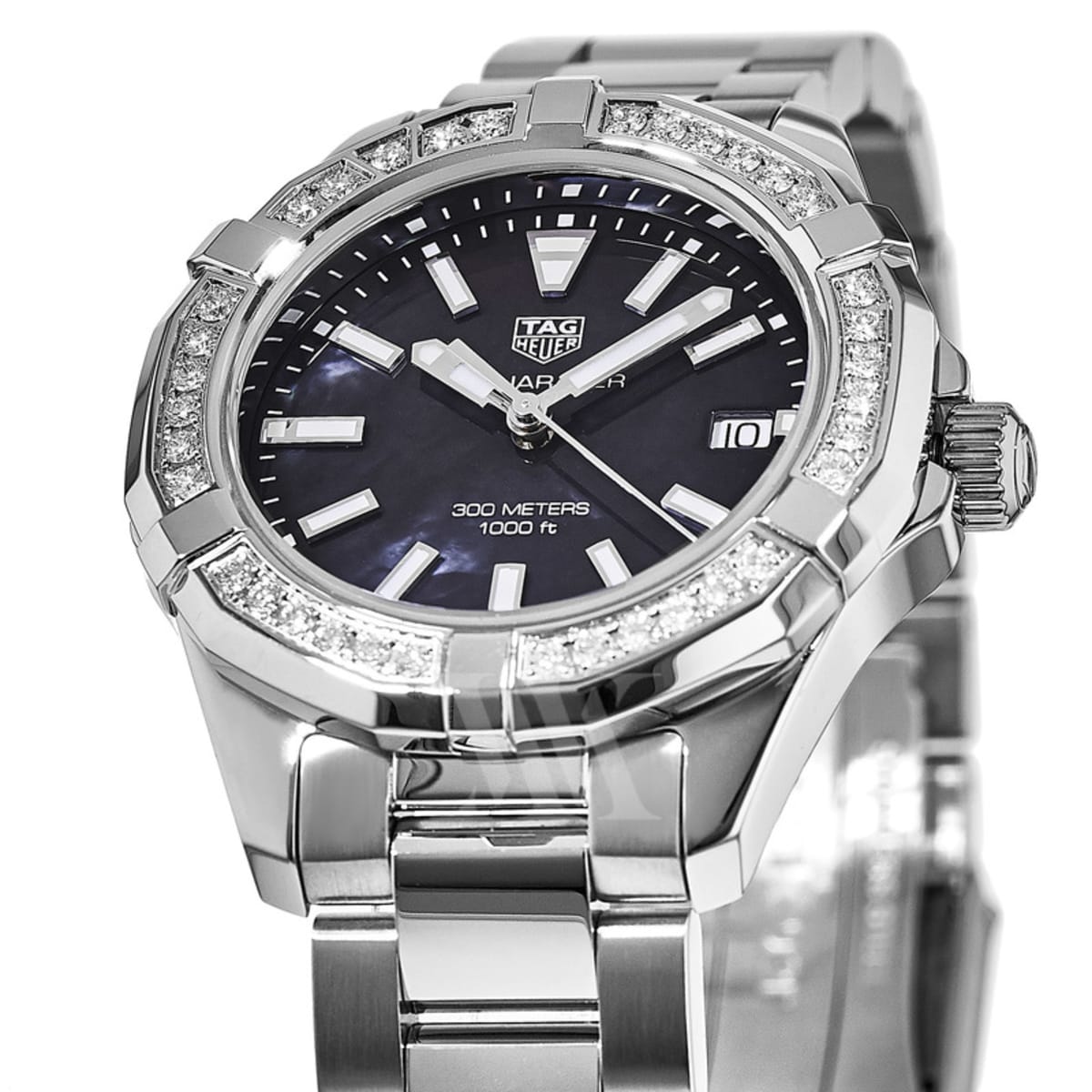 Tag Heuer Aquaracer Lady 300M 35MM Black Mother of Pearl Dial Diamond Bezel Steel Women s Watch WAY131P.BA0748