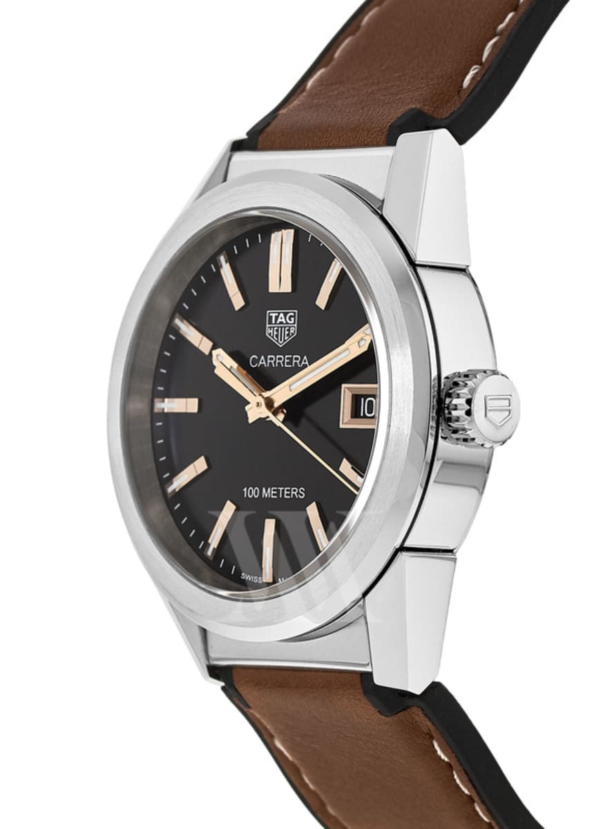 Tag Heuer Carrera Quartz Black Dial Brown Leather Women s Watch WBG1311 .FT6116