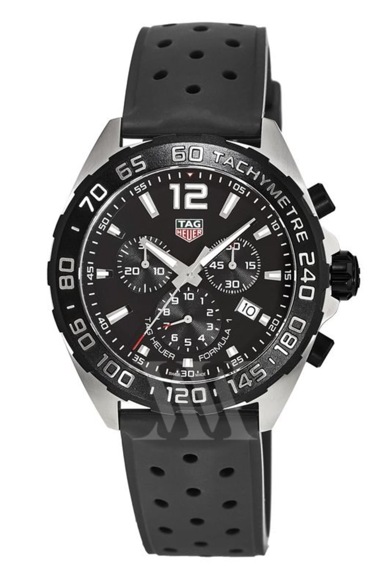 Tag Heuer Formula 1 Quartz Chronograph Black Dial Rubber Strap Men's Watch  CAZ1010.FT8024