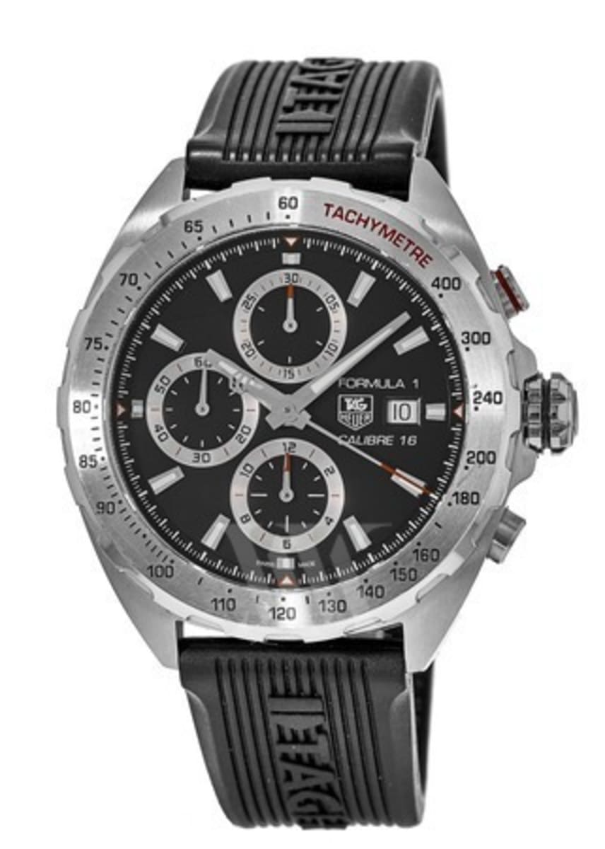 Tag Heuer Formula Black Dial Rubber Strap Men's Watch