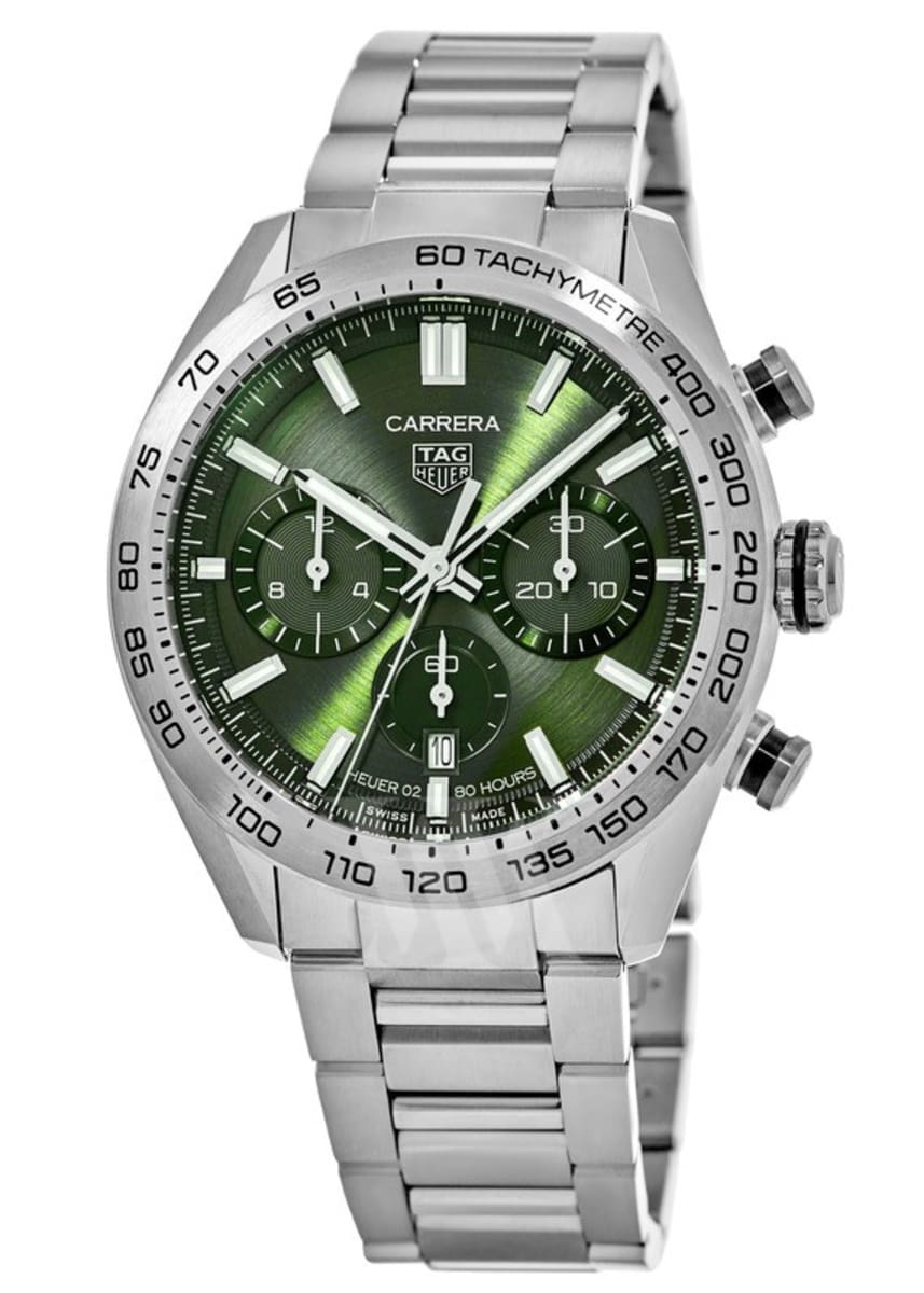 Tag Heuer Carrera Chronograph Automatic Green Dial Steel Men's Watch  CBN2A10.BA0643